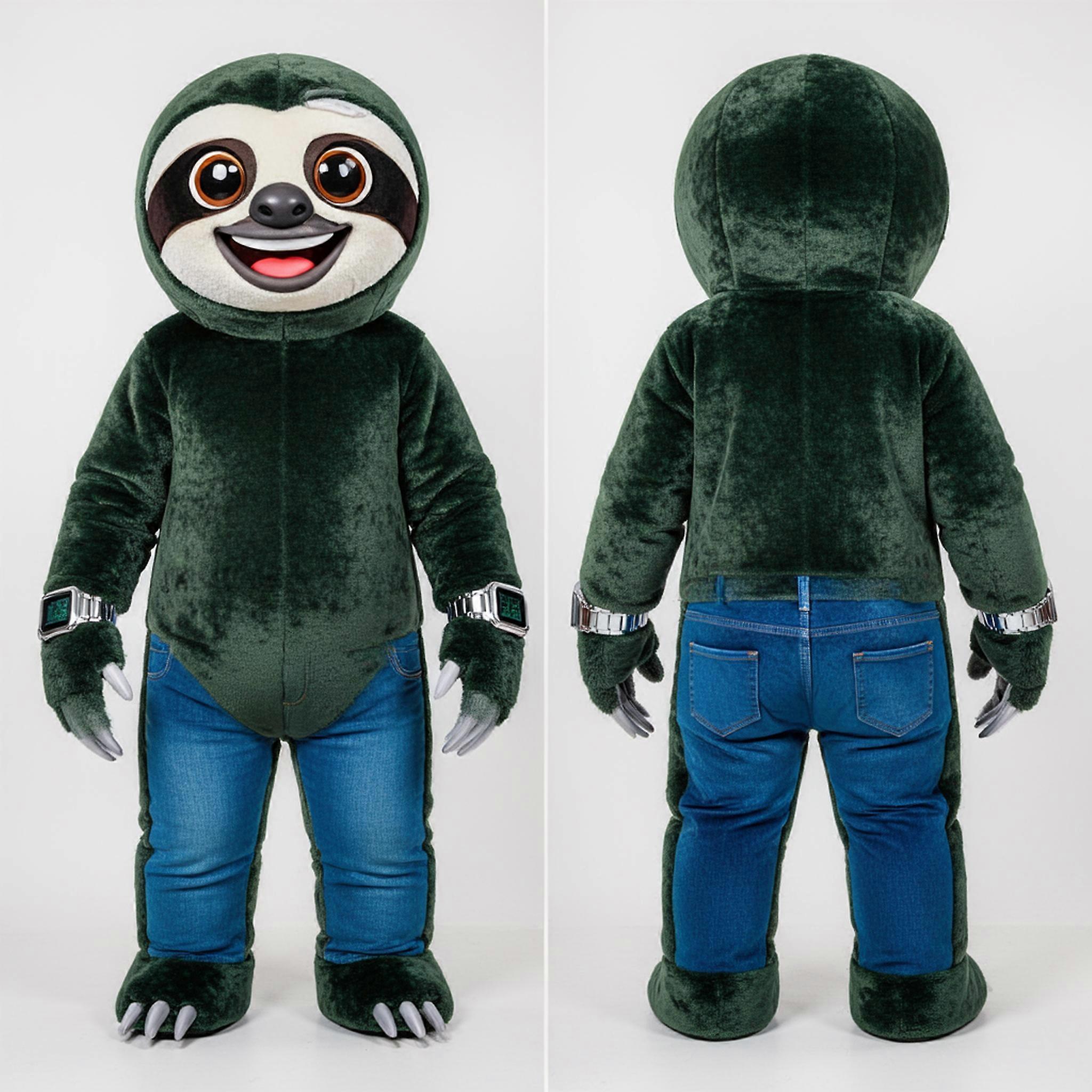 MASTICOT Forest Green Cartoon Sloth Mascot