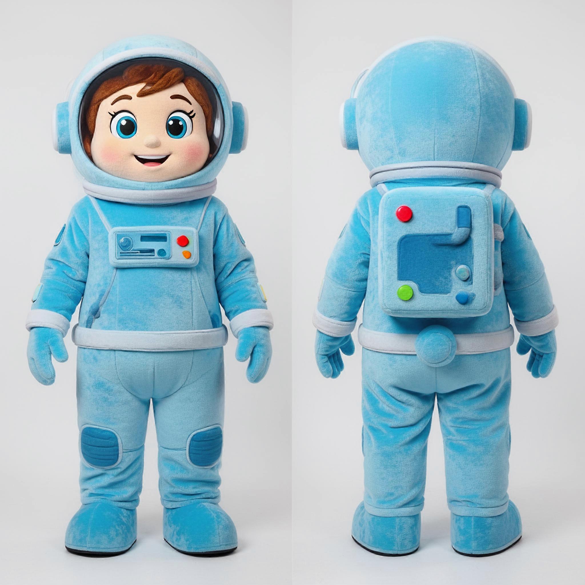 MASTICOT Sky Blue Rounded Astronaut Mascot