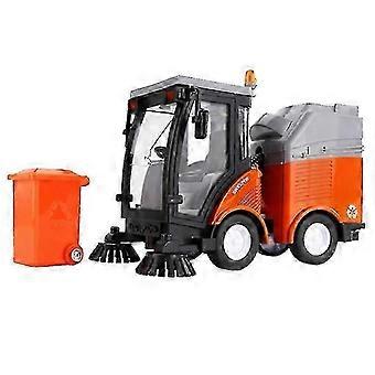 Friction Powered Street Sweeper Truck with Light and Sound Effects Removable Garbage Can 20cm Plastic