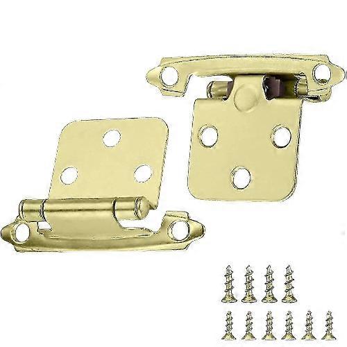 Self-closing Brass Overlay Cabinet Hinges | Gold Finish