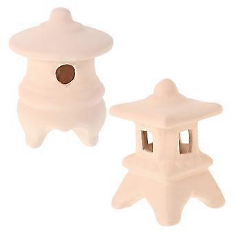 Beige keramische vissengrot voor betta-vissen, schuilplaats (2 stuks) aquariumdecoratie
