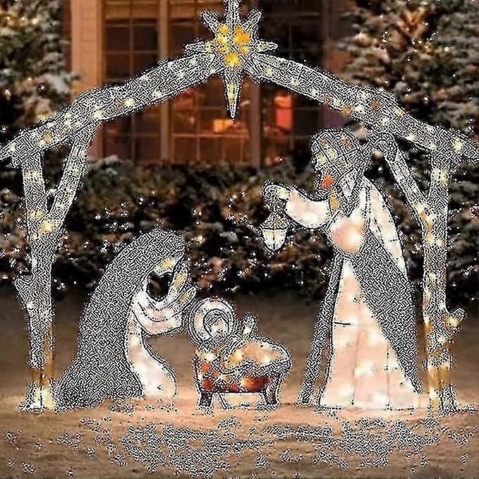 Lighted Outdoor Nativity Set for Christmas and Easter Yard Decorations