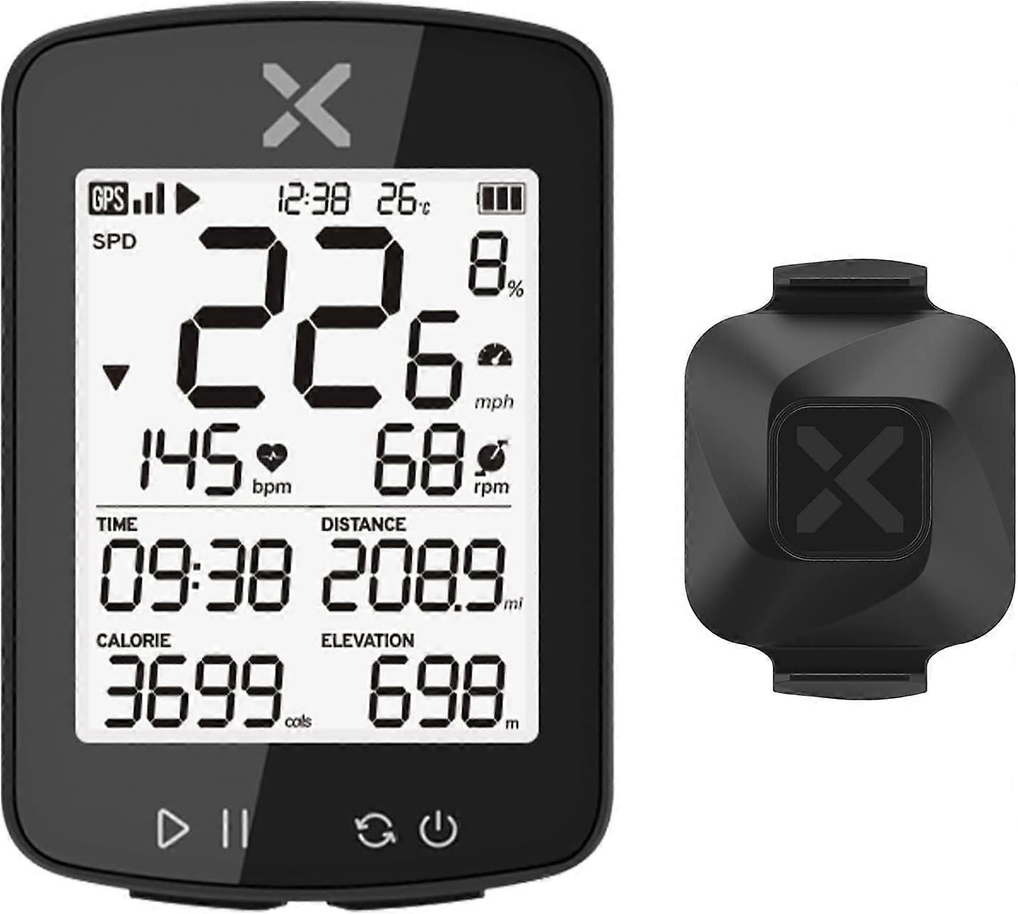 2 GPS Bike Computer,ANT+&Bluetooth,2.2" LCD,Speed Cadence Sensor
