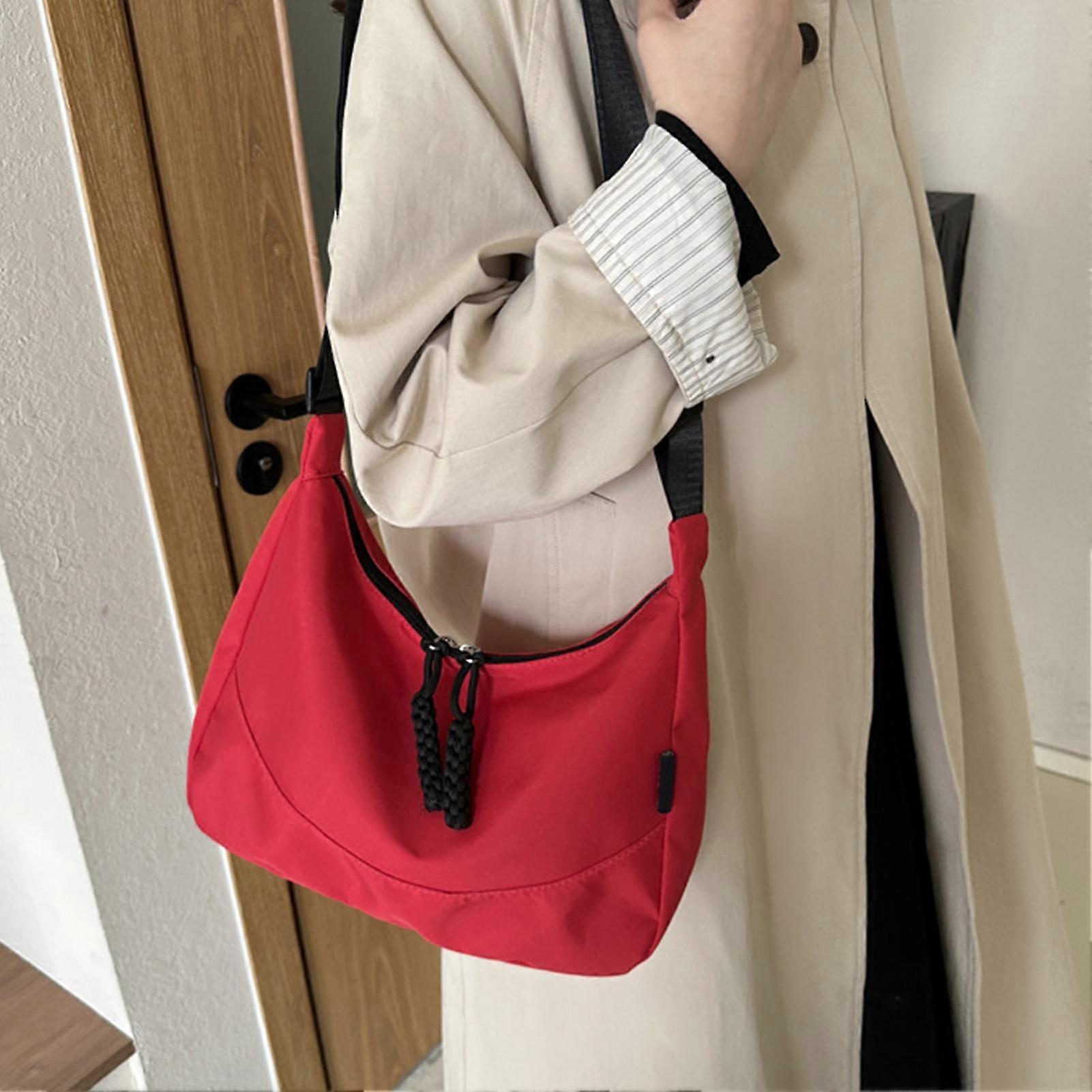 Red Polyester Messenger Bag Work Ready