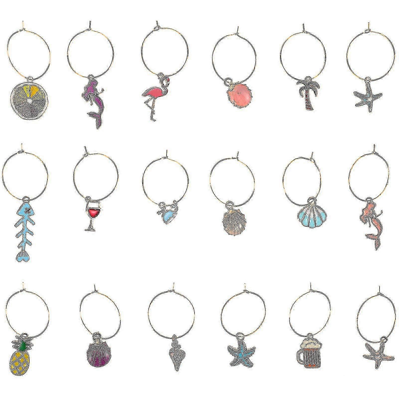 18Pcs Durable Tropical Wine Charms