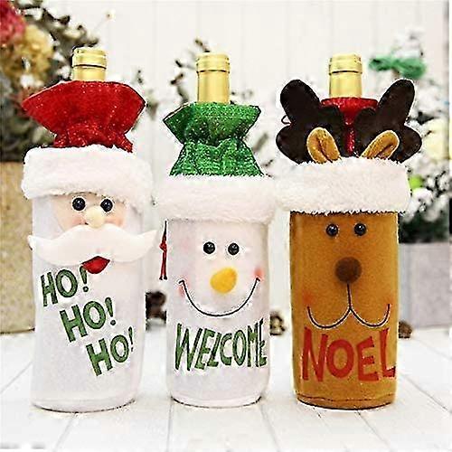 Festive Wine Bottle Sleeve Set Drawstring