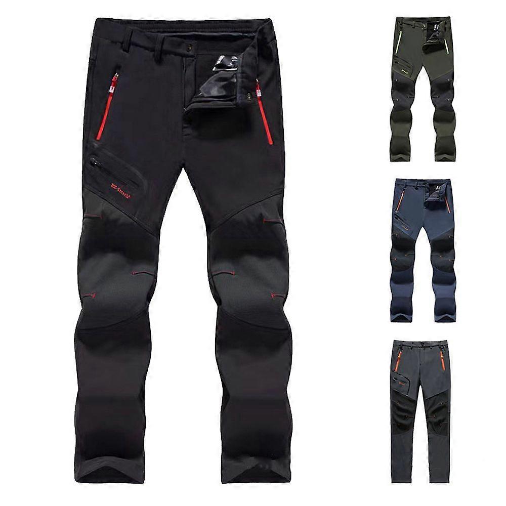 Windproof Waterproof Soft Shell Ski Pants Men'S Plus Velvet Thick Quick-Drying