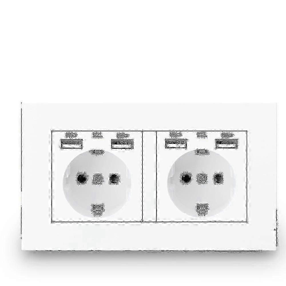 16a Prise de mur usb power outlet-double frame