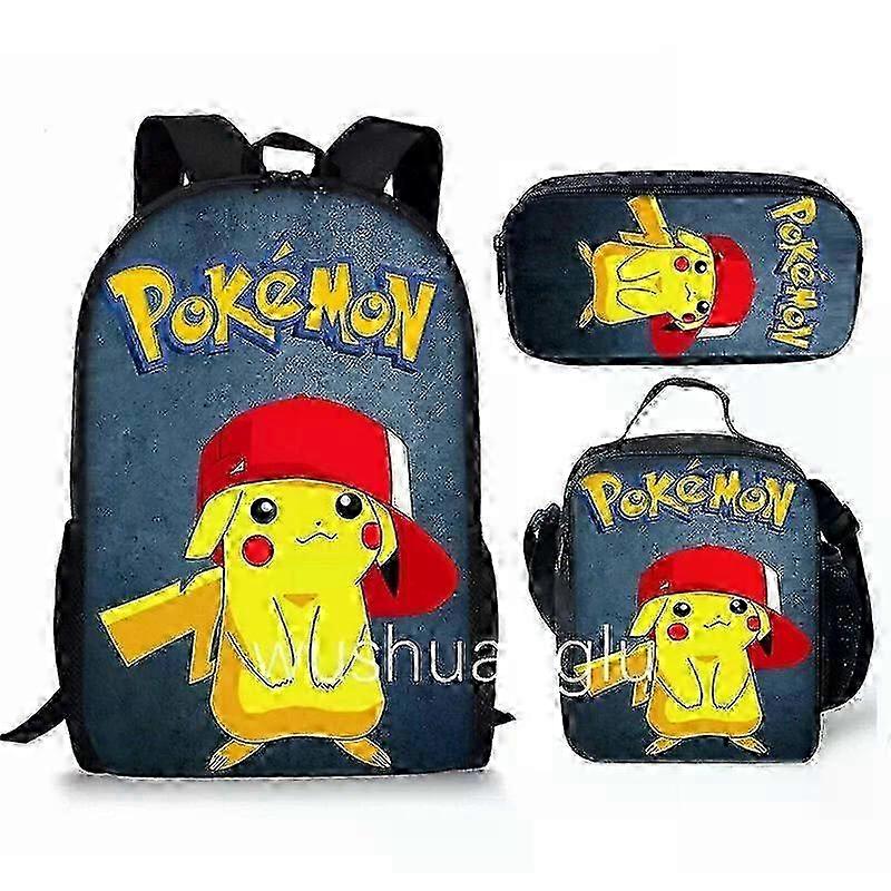 3D Pikachu Backpack With Lunch Bag Set