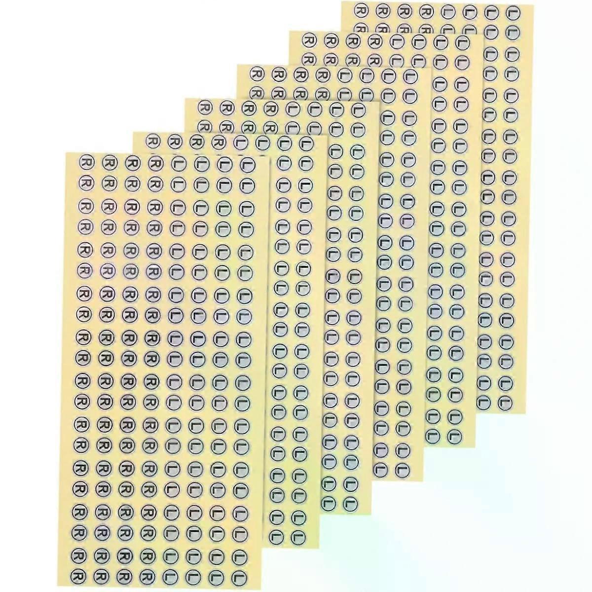 Left Right Marking Stickers 6 Sheets Self Adhesive Black