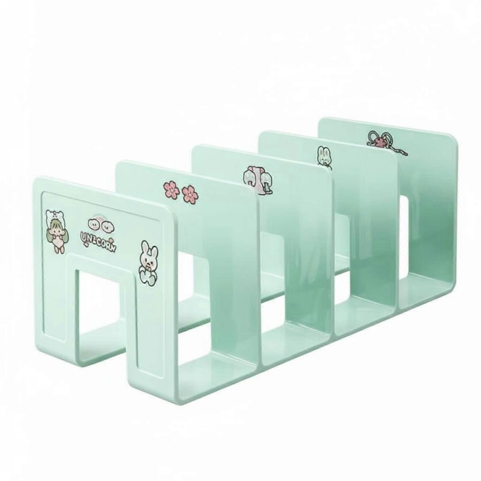 right-angled Bookend Transparent Look Desktop Stand Space Saving Shelf Partition