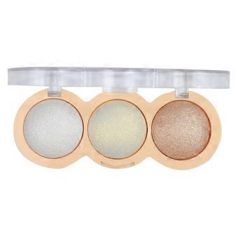 Highlighter Powder Palette Pink Glow Shimmer Highlighter Long Lasting Waterproof Three Color Compact