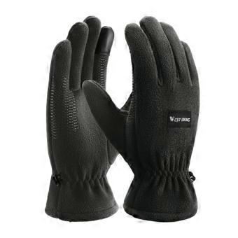 WEST BIKING Thermal Touchscreen Gloves Fleece Cycling Gloves Touch Screen Warm Gloves for Bike Electric Scooter Riding L A