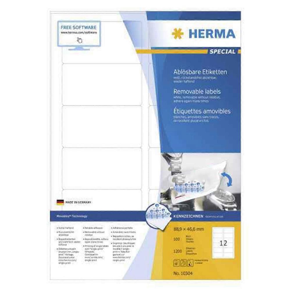 88.9X46.6MM Herma 高品质自粘可移除标签 A4 100张（白色）