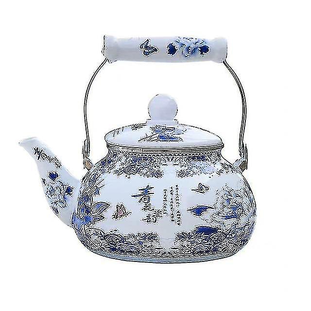 Enamel Kettle Blue And White Porcelain Enameled Boil Water Kettle High Temperature Boiling Teapot