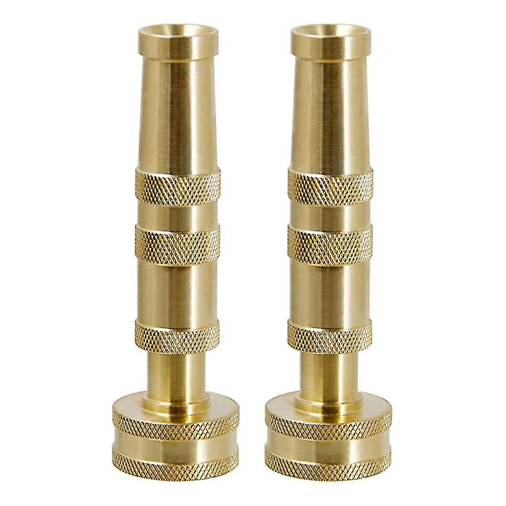 Heavy-duty Brass Adjustable Twist Hose Nozzle, 2 Pack