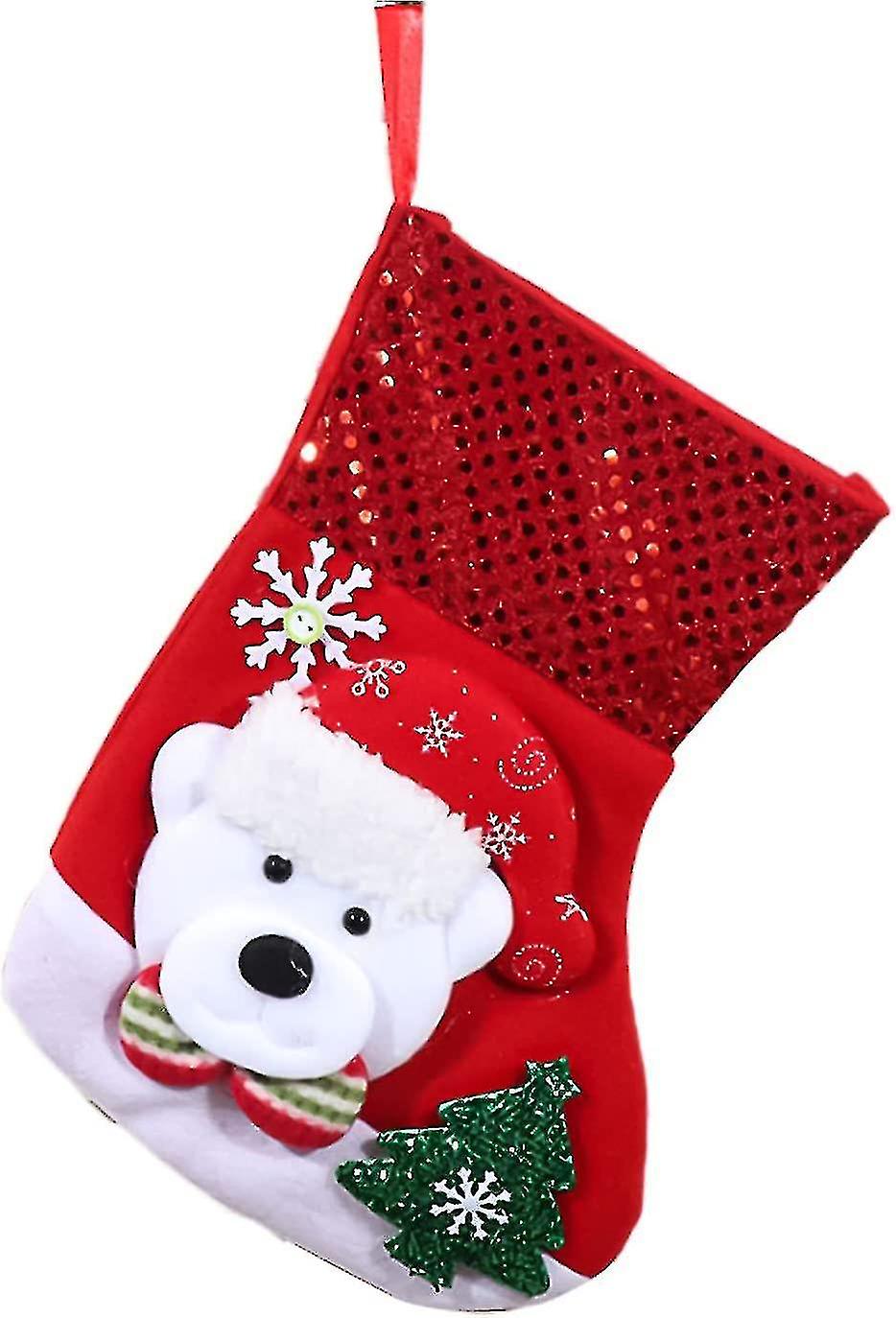 2pcs Stocking Hanging Stocking Gift Bag For Chocolate Biscuit Candy