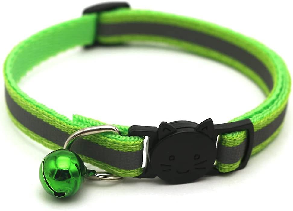 Heytea Reflective Cat Collar with Bell, Nylon Tightness Adjustable Collars for Cats-12 Colors Choices