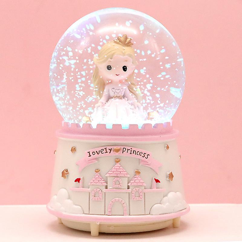 Crystal Castle Snow Globe, Manual Snowfall, Desktop Decoration