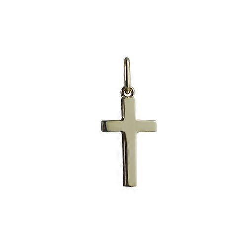 18ct Gold 15x9mm plain solid block Cross