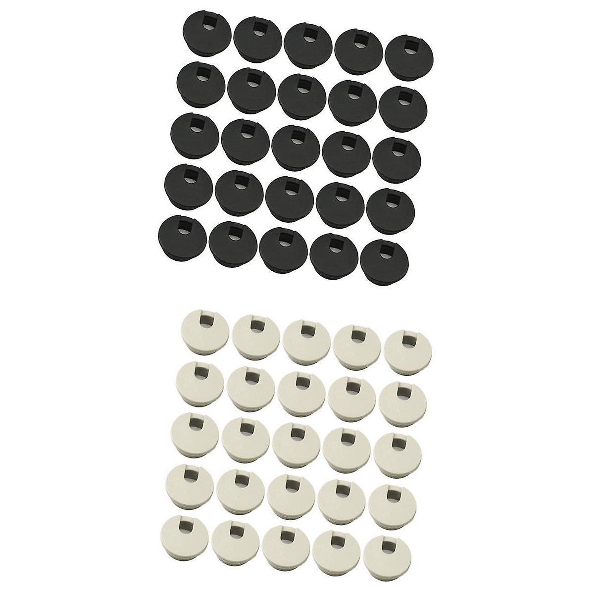 40x Computer Desk Table Grommet Cable Port Round Wire Hole Cover 35mm