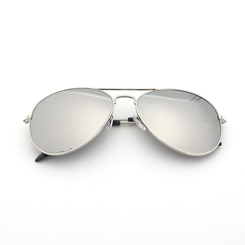 Mirrored Metal Aviator Sunglasses With Full Mirror Coating