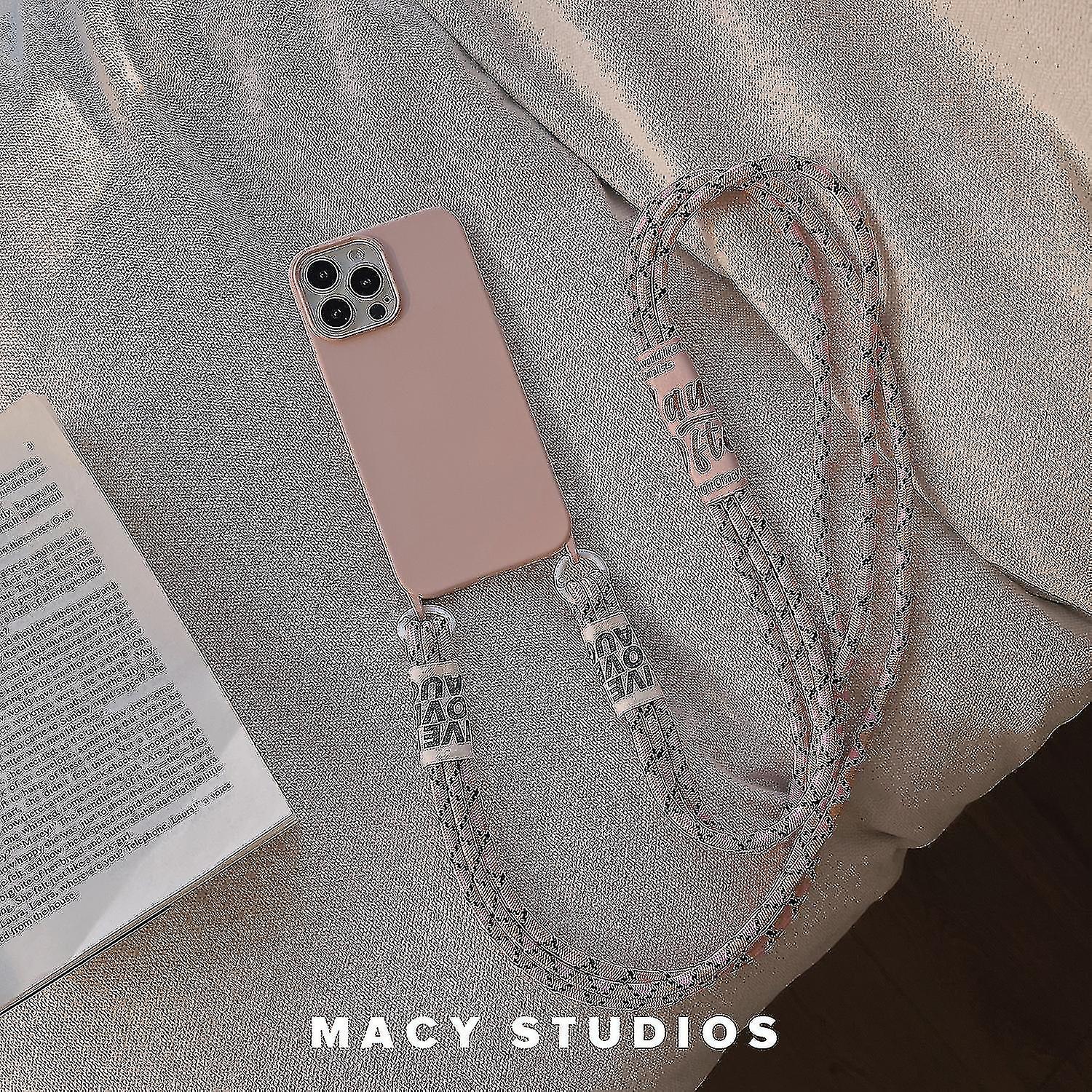 Simple Silicone Shockproof Phone Case Compatible With Iphone 12/13 Series With Crossbody Drawstring