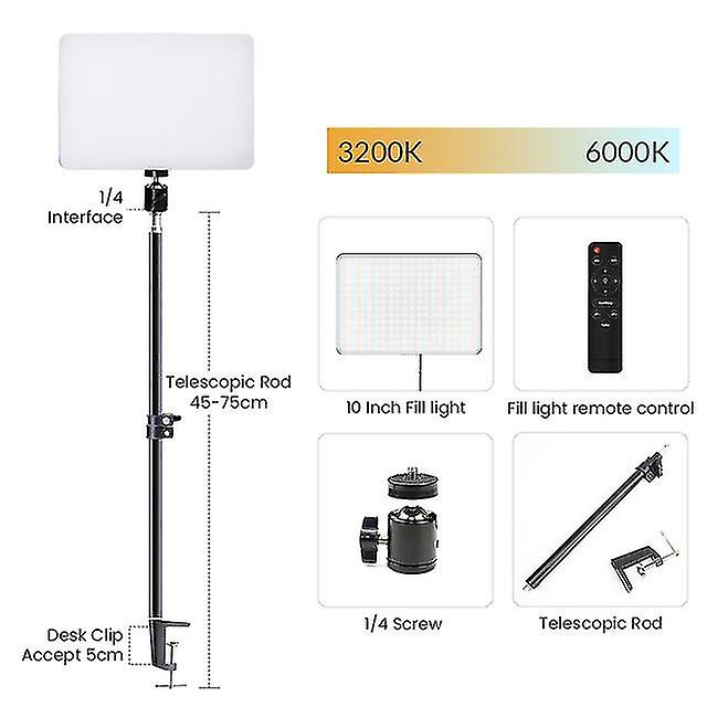 3200k-6000k Led Video Light Panel Dimmable Fill Light Remote Control Photo Studio Photography Lamp For Youtube Live Recording
