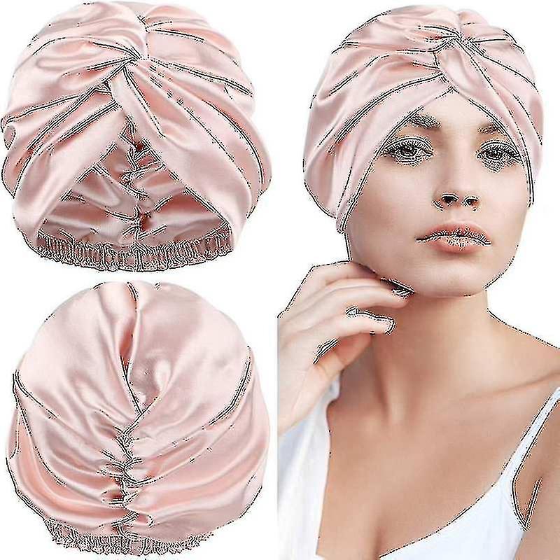 Double Layer Silk Sleeping Hat Elastic Hat