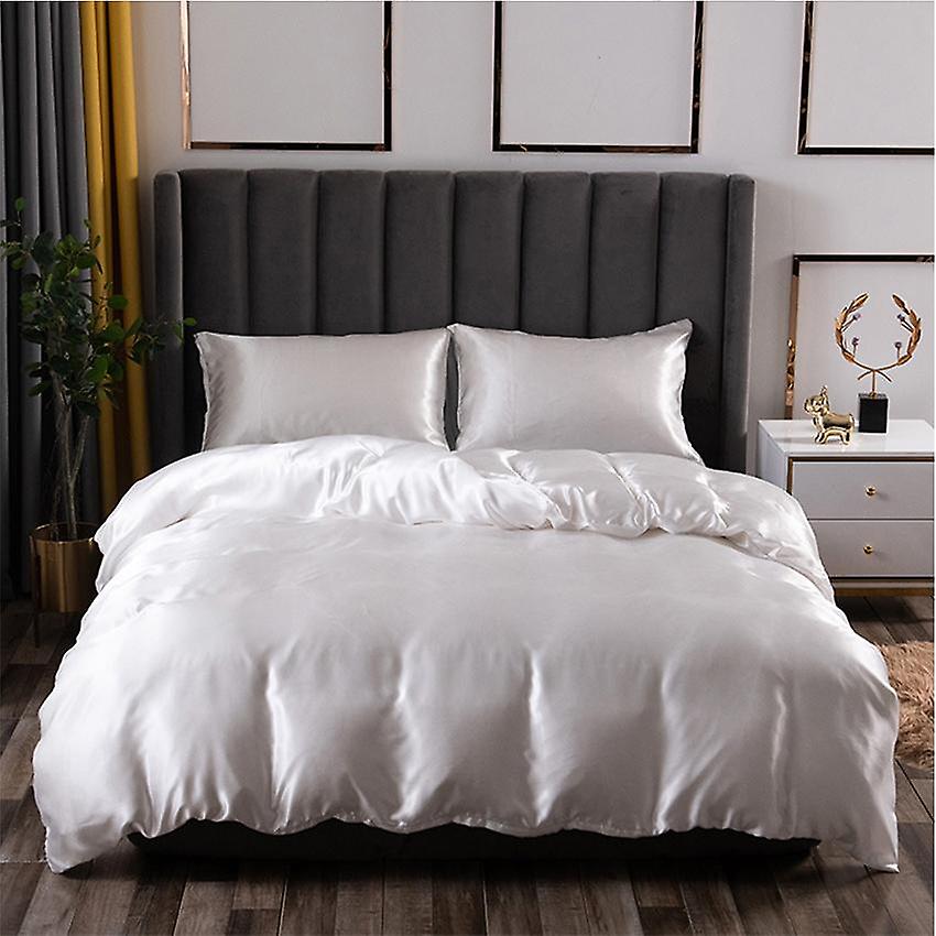 Luxury Satin Bed Sheets Imitation Silk Bedding Set Soft Duvet Cover Queen King Linens Pillowcases for Home Textile