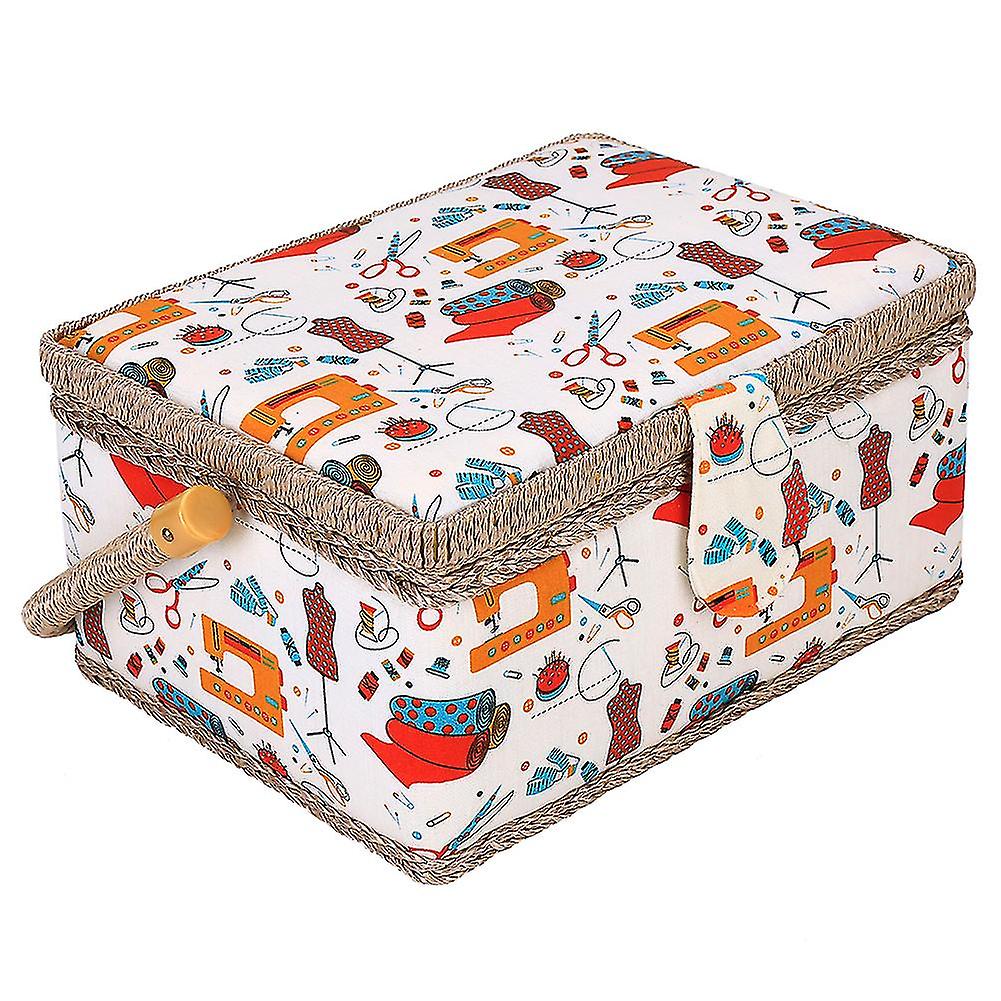 Needle and Thread Basket, Sewing and Craft Tool Storage Box (Orange Needle Thread)