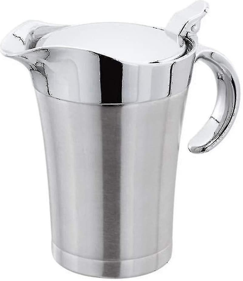 Double Insulated Sauce Jug With Hinged Lid,ideal Stainless Steel Gravy Boat(750ml)