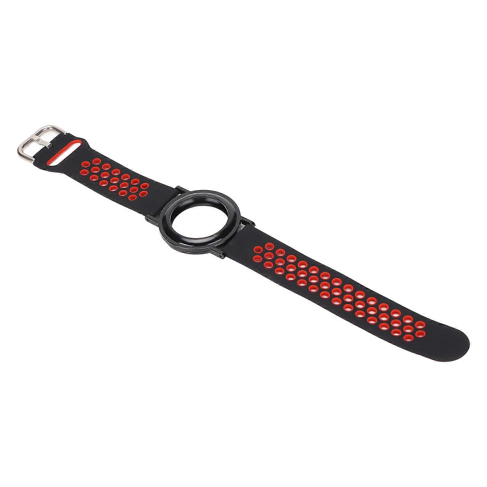 Watch Band Case for IOS Locator 2021 Multifunctional Soft Silicone Watch Strap for Kids Elderly SeniorBlack Red