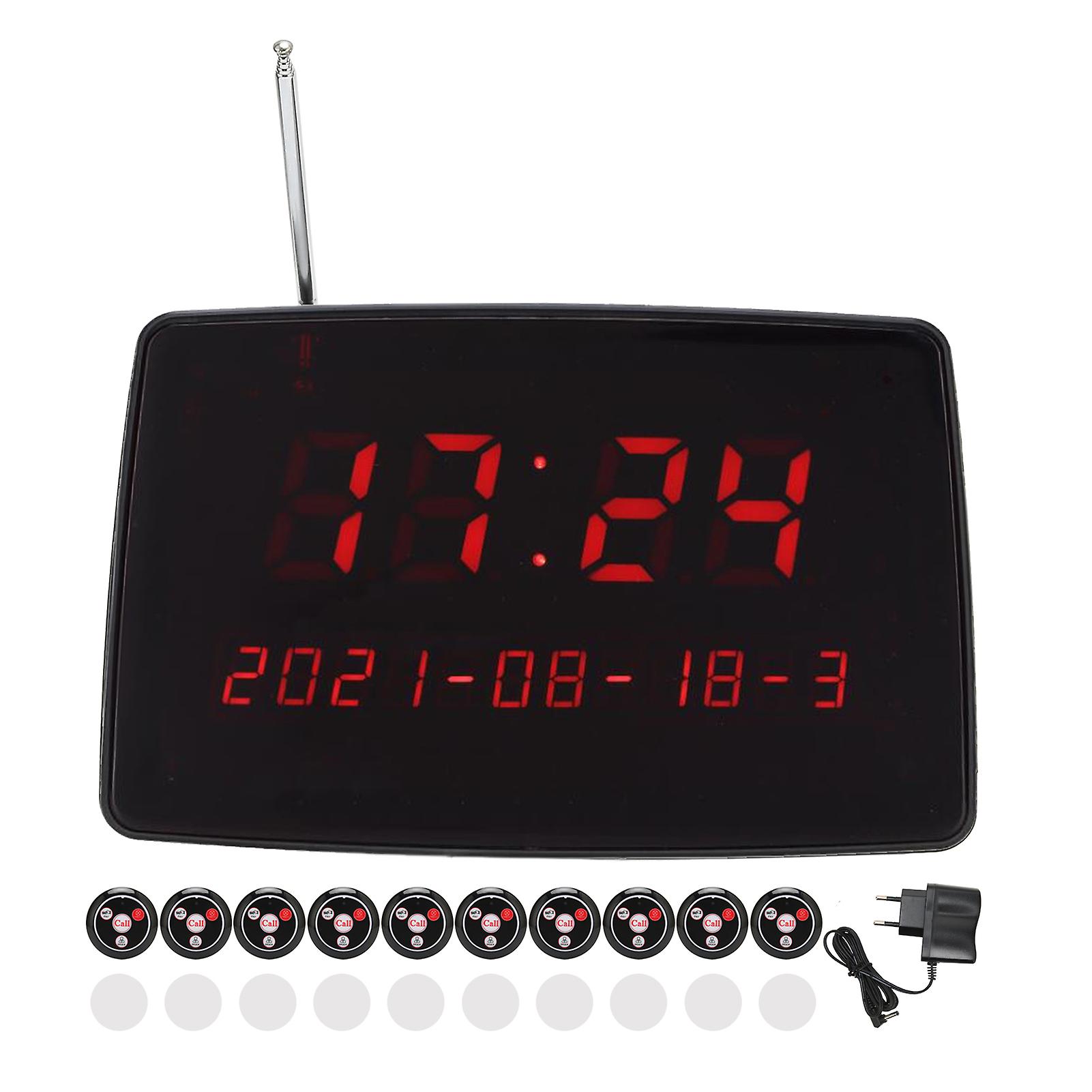 Restaurant Pager System 10 Pagers Wireless Coaster System for Hotels Bars EU Plug