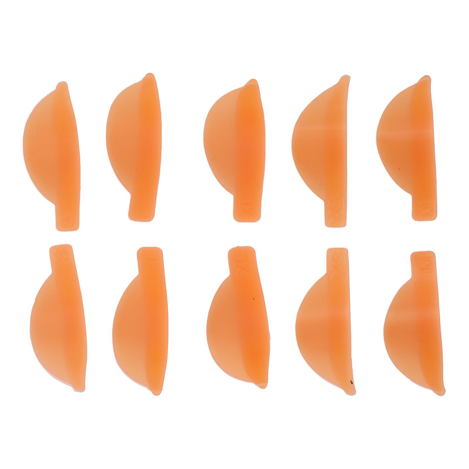 5 Pairs Reusable Orange Soft Silicone Eyelash Perming Pads for Beauty Makeup