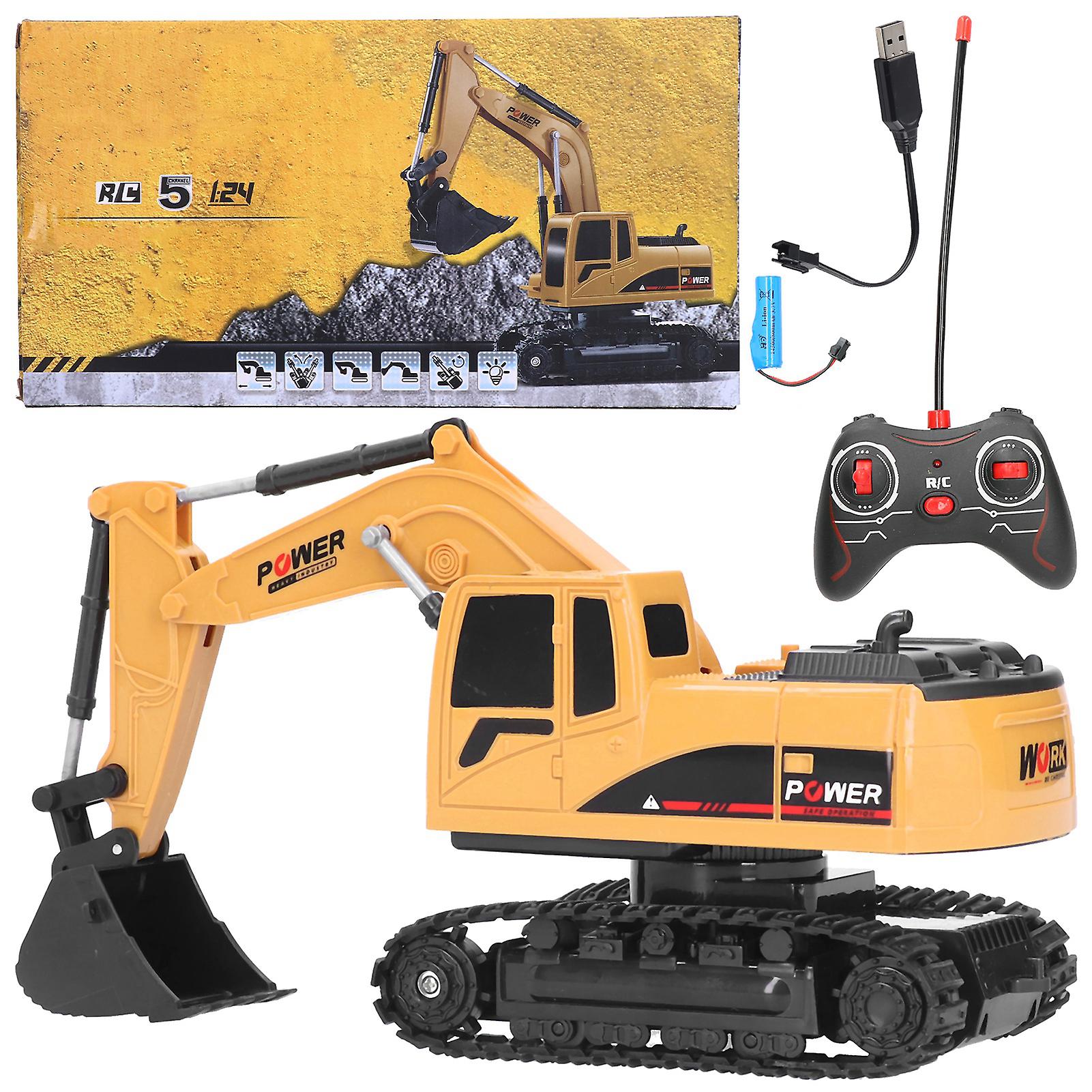 1/24 Scale Wireless RC Excavator with 5-Channel Remote Control