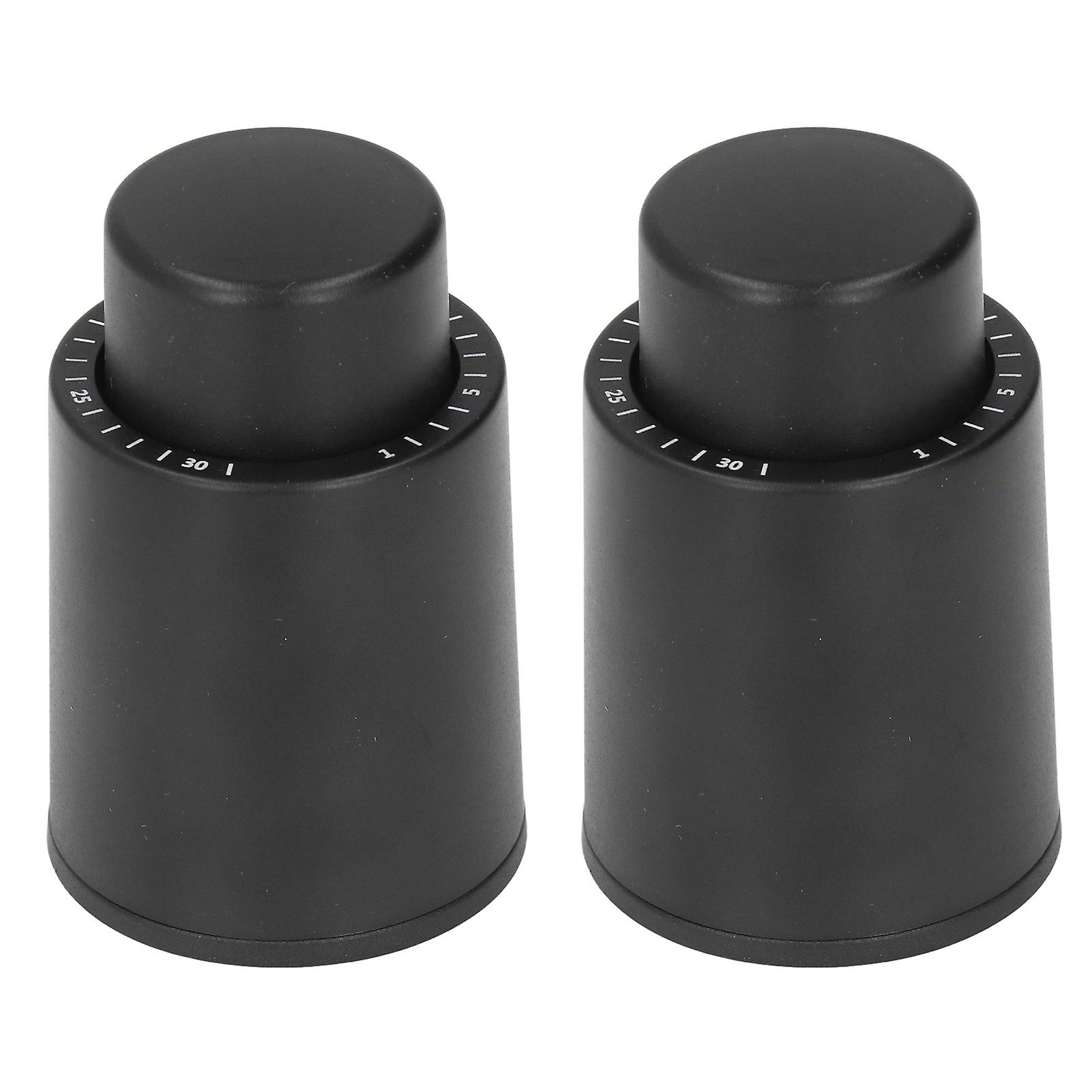 2Pcs Wine Bottle Stopper Vacuum Seal Leakproof Wine Cork with Date Recording, Durable Reusable Pressing Type for Freshness Preservation