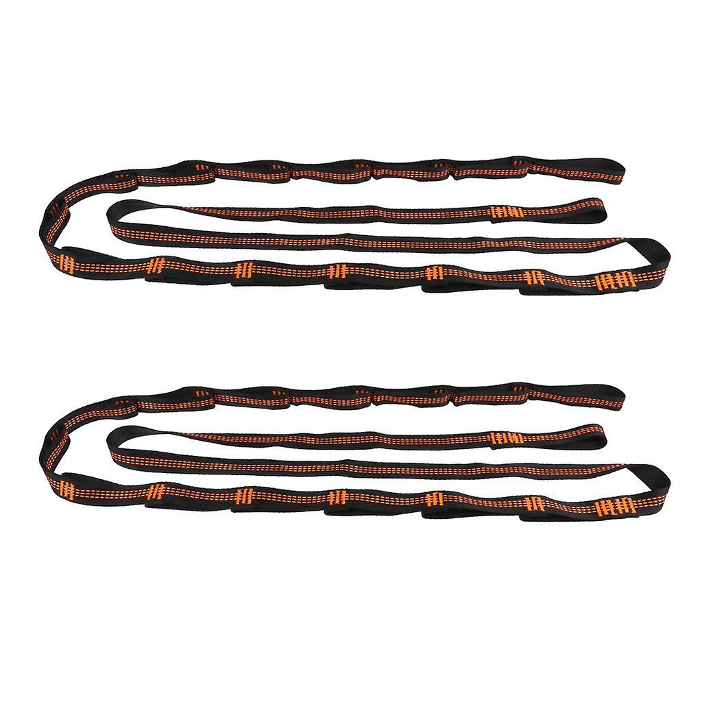 2pcs Hammock Hanging Tree Straps 280cm Nylon Webbing Belt 14 Loops Navy