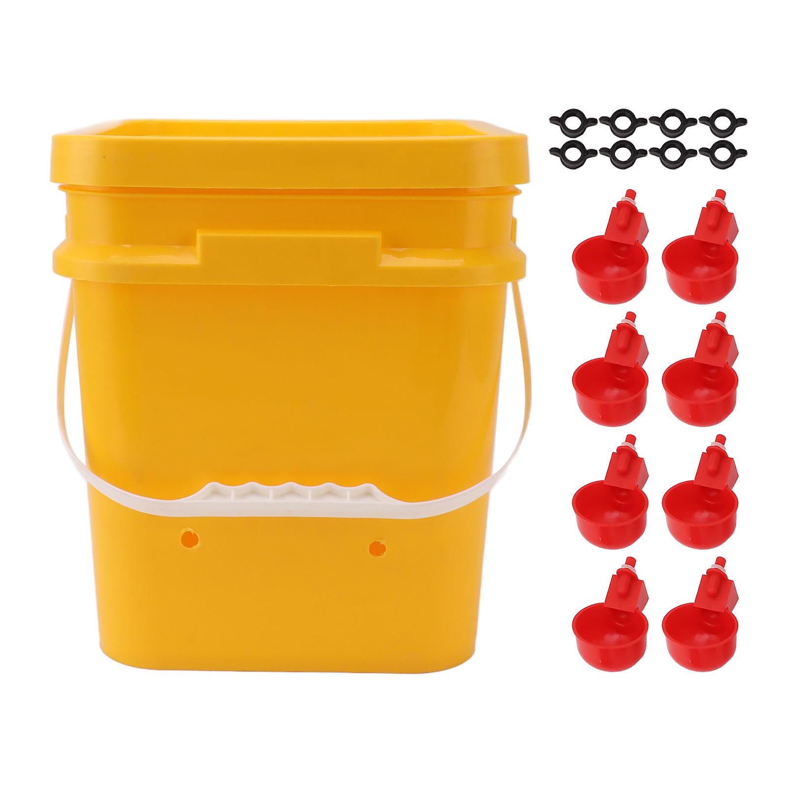 Automatic Chicken Drinker with 12L Barrel, Poultry Drinking Equipment, Goose and Duck Bucket, Red Bird Bowl and Black Screws