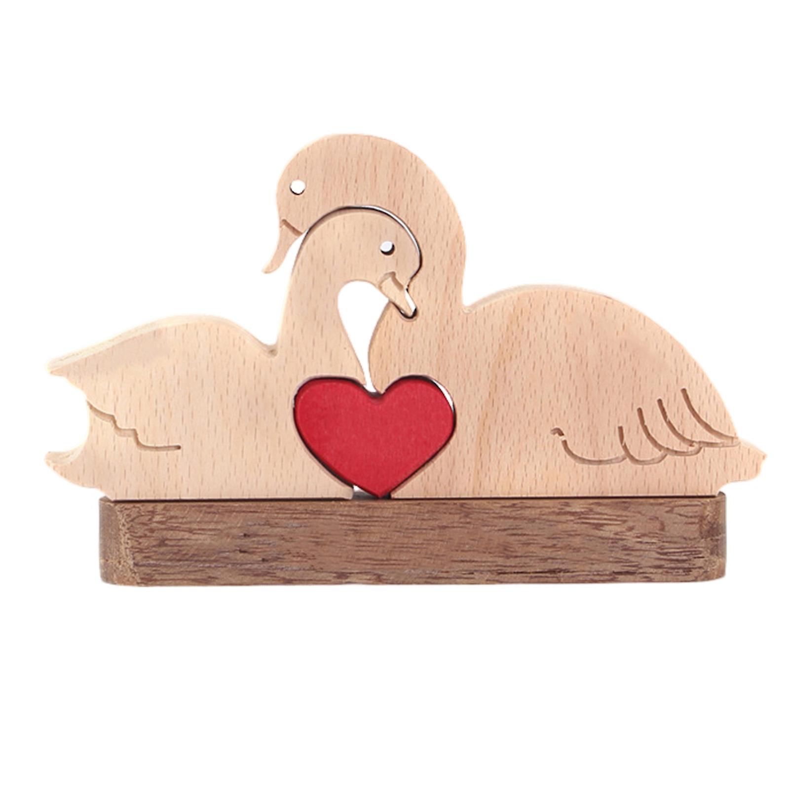Valentine's Day Wooden Art Ornament Delicate Valentine's Day Models Ornament for Living Room Desktop Decoration