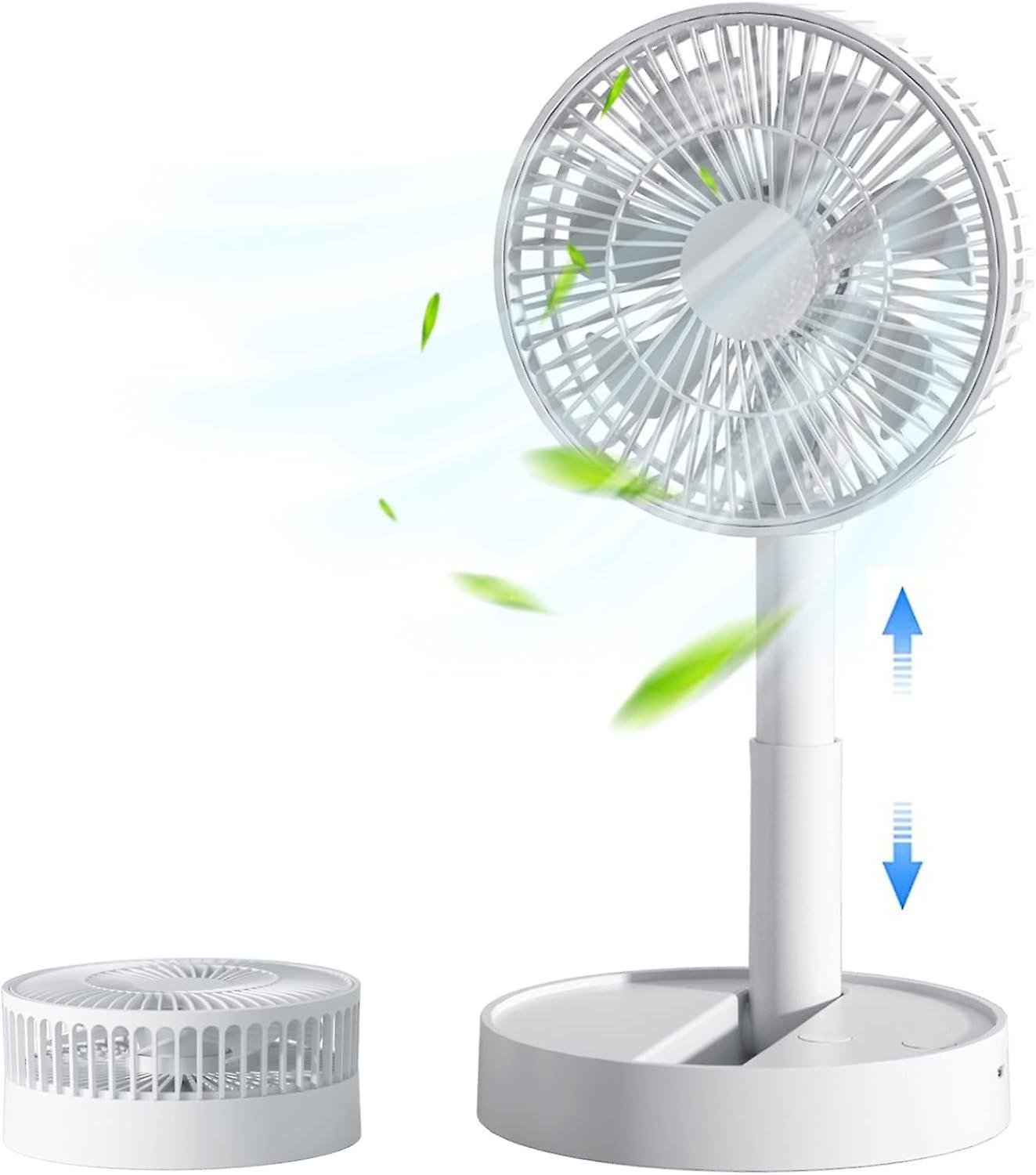 Desk Fan, USB Fan with 4 Speeds & Timing, 8 Inch Portable Fan, Mini Fan 3600mAh Rechargeable Travel 
