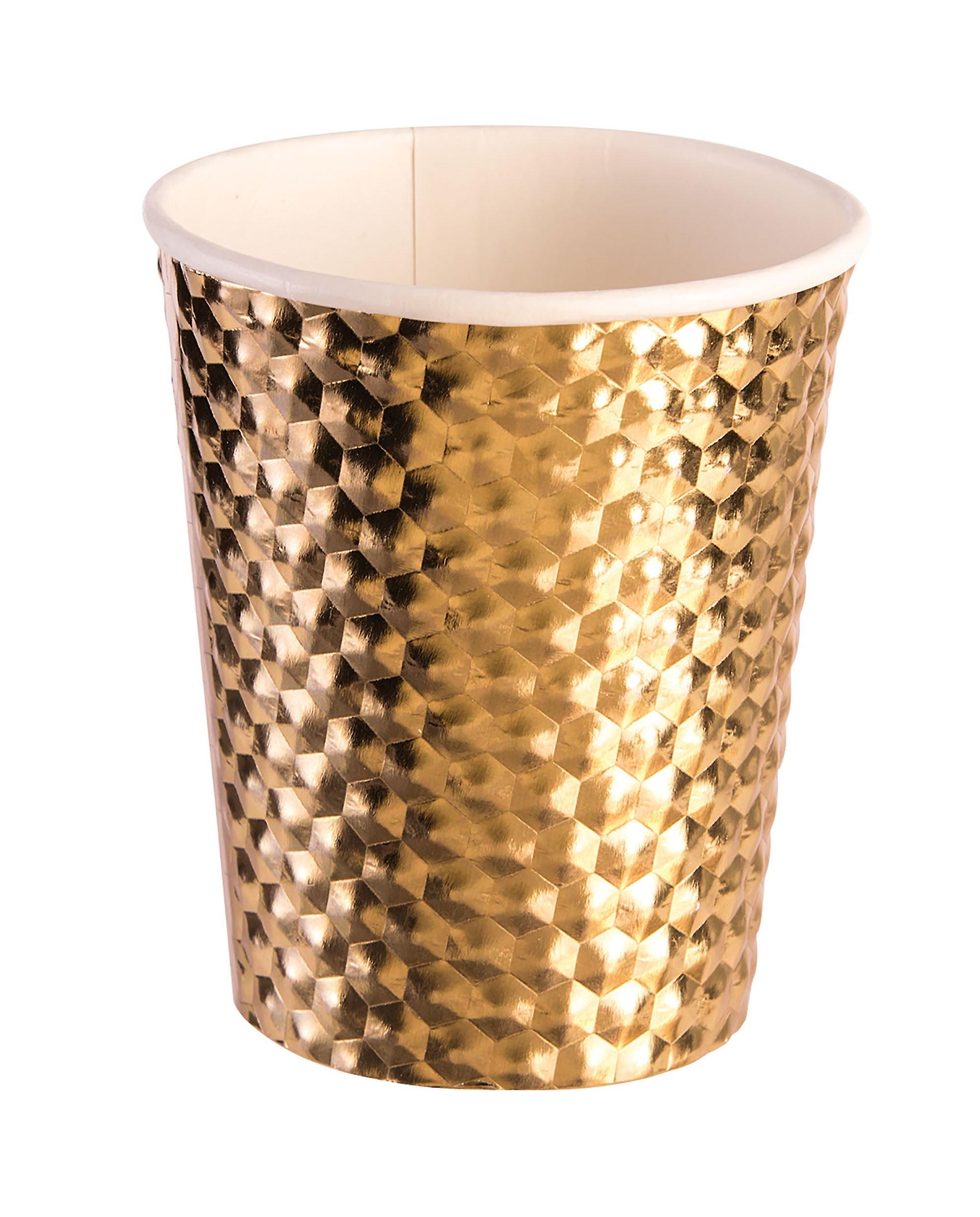 Gold Paper Cups 8 Pack X82945