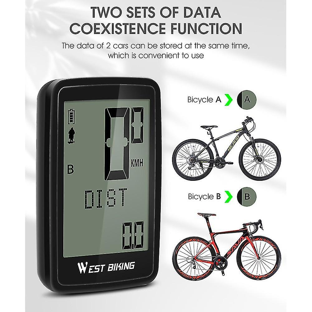 1Set Pvc West Biking 5 Language 21 Functions Waterproof Wireless Bike Bicycle Computer Stopwatch Lcd Display Cycling Accessories