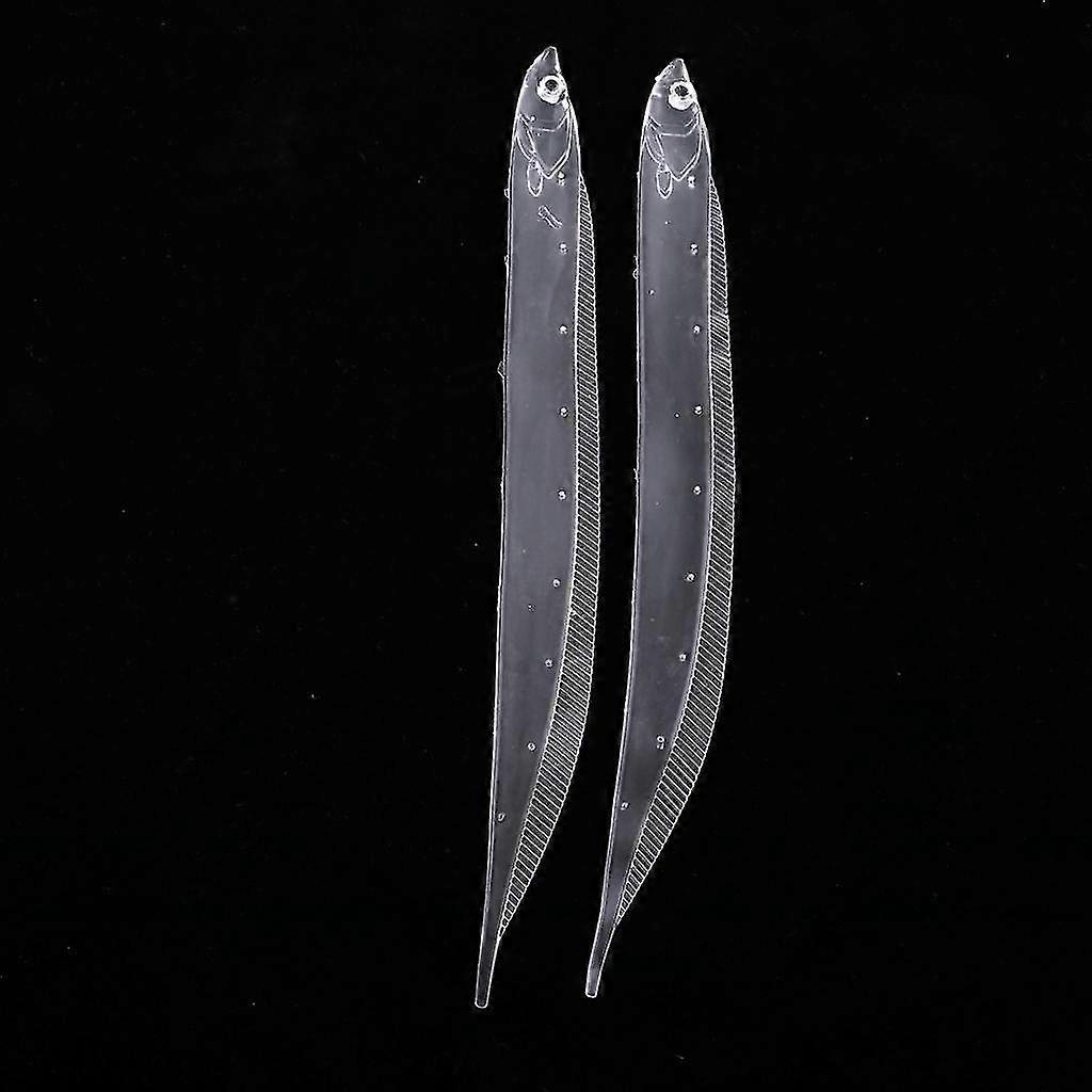 HG 2 Stück Weiche Angelköder Lebensechte Gürtel Messerfischköder 28cm Transparent