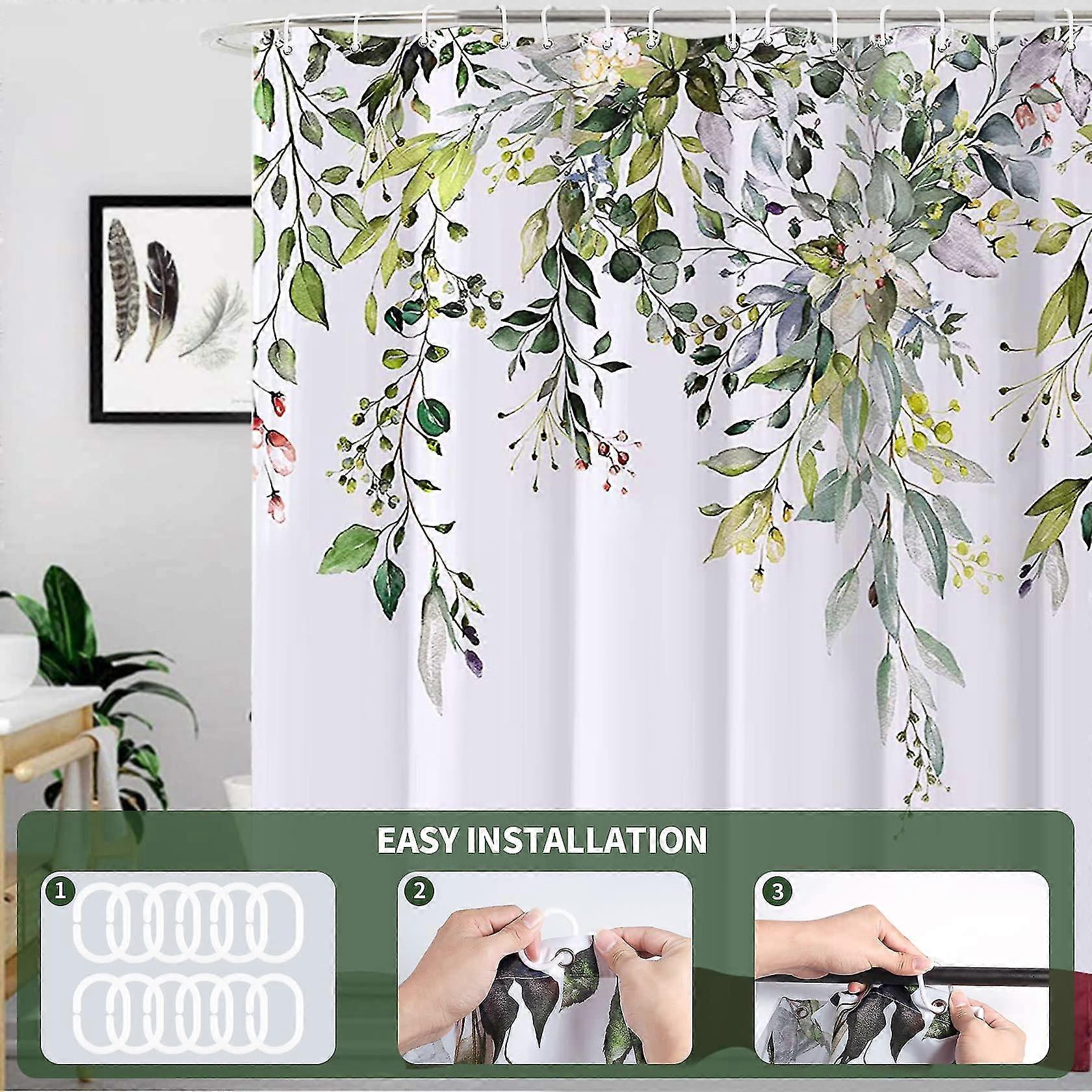Shower Curtain, Textile Anti-mould Waterproof Washable Shower Curtains ...