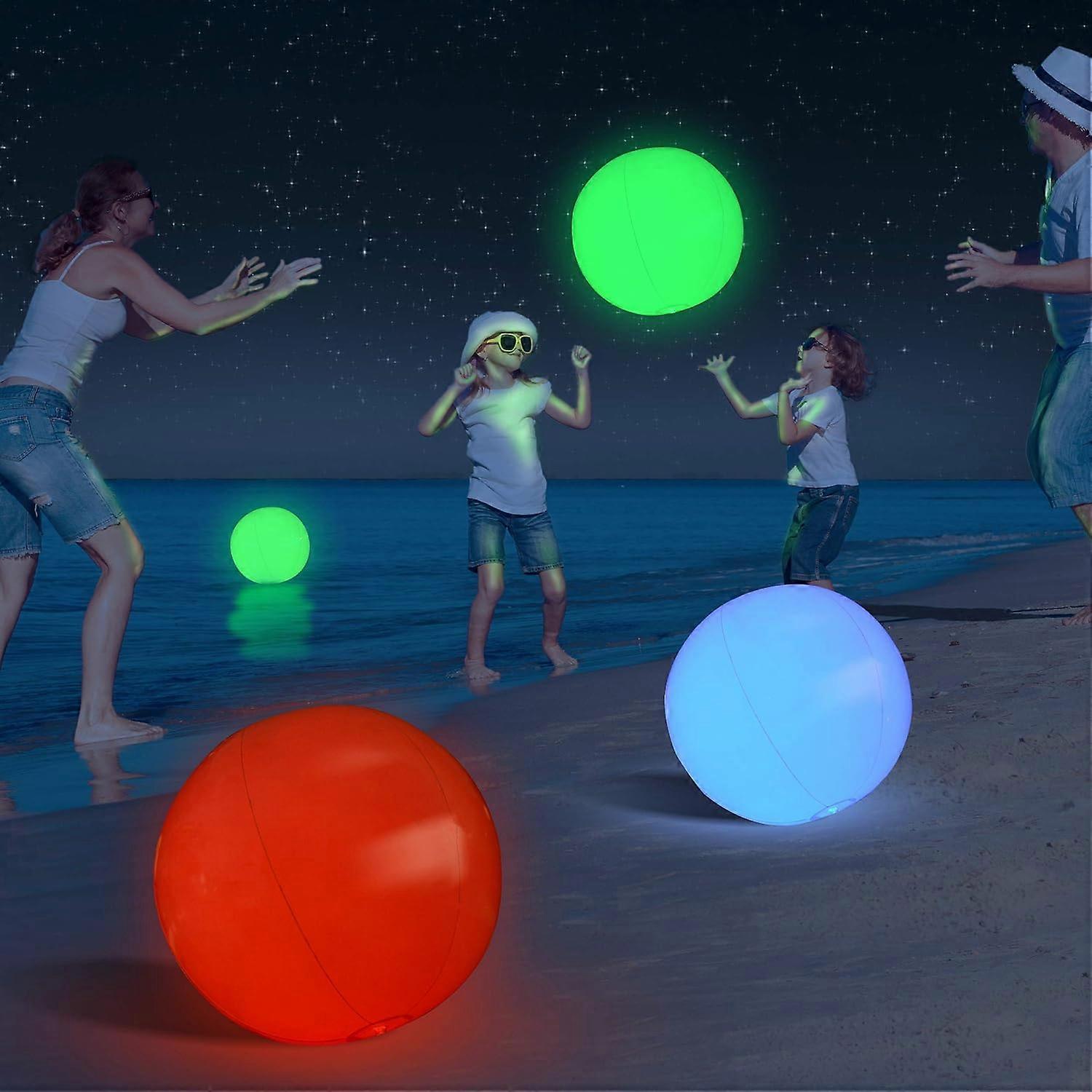 Large Floating Inflatable With Color Changing Light In Dark Beach Ball Toy For Summer Pool/Beach Party