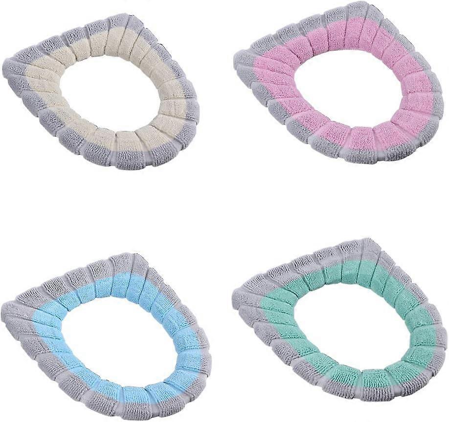 4 قطع لينة غطاء المرحاض منصات O- نوع الدفء تمتد سماكة