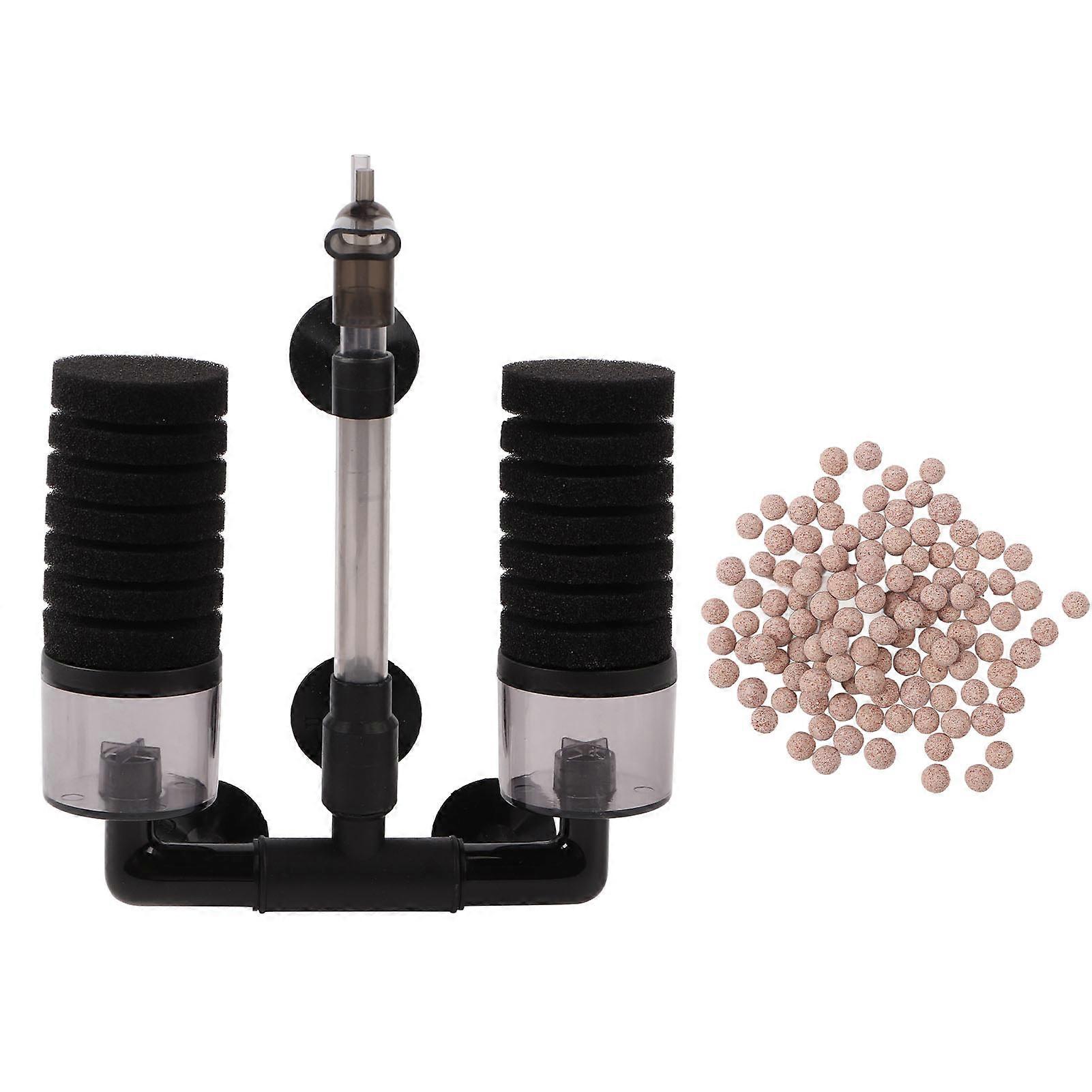 Aquarium Sponge Filter Strong Adsorption Capacity Quiet Mini Fish Tank Biochemical Water Filter with Filter Material YU-228A