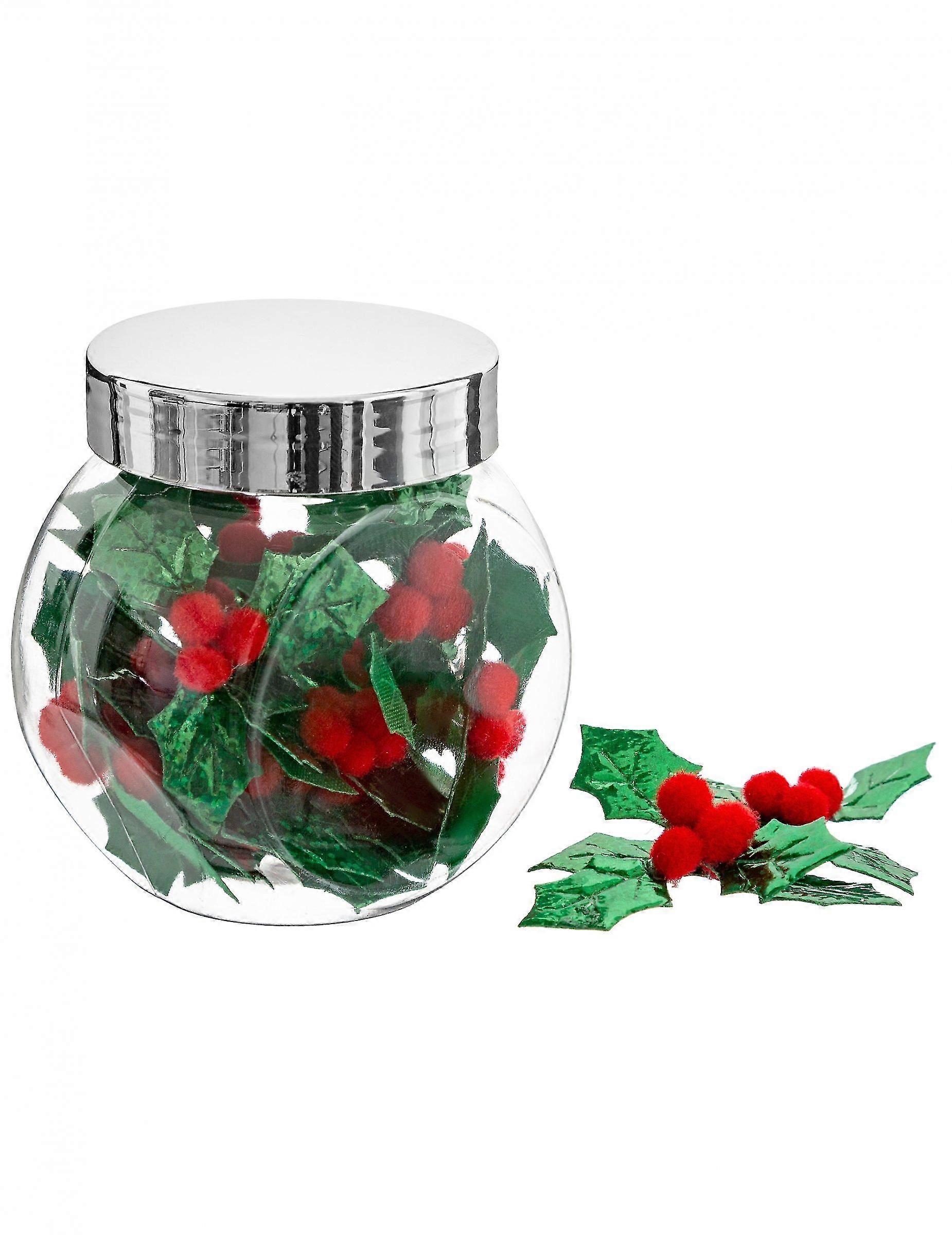 30 Small decorations holly leaves 4 x 5 cm
