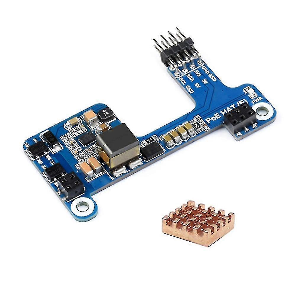 Poe Hat(e) Compatible Ethernet Over Expansion Board+heatsink Compatible 3b+/4b Compatible Ieee 802.3af 1set-dt